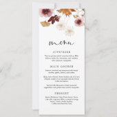 Burgundy Fall Boho Blumenkarte Einladung (Vorderseite)