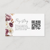 Burgundy Fall Brautparty Geschenk Registrierung QR Begleitkarte (Vorderseite)
