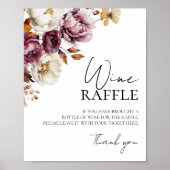 Burgundy Fall Brautparty Raffle Spielzeichen Poster (Vorne)