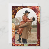 Burgundy Fall Dahlia Mason Jar Foto Wedding Save The Date (Rückseite)