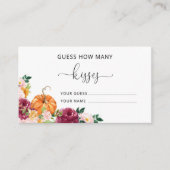 Burgundy Fall erraten, wie viele Küsse Bridgame Begleitkarte (Vorderseite)