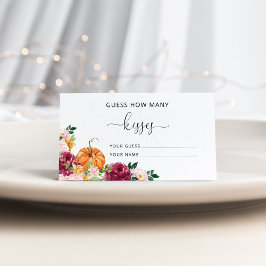 Burgundy Fall erraten, wie viele Küsse Bridgame Begleitkarte