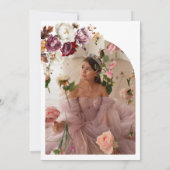 Burgundy Fall Floral Herbst Quinceanera Foto Einladung (Rückseite)