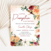 Burgundy Fall Floral Pumpkin Baby Dusche Einladung