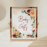 Burgundy Fall Floral Pumpkin Bücher und Geschenke