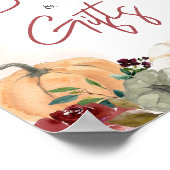 Burgundy Fall Floral Pumpkin Bücher und Geschenke Poster (Ecke)