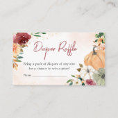 Burgundy Fall Floral Pumpkin Diaper Raffle Begleitkarte (Vorderseite)