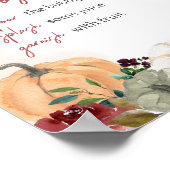 Burgundy Fall Floral Pumpkin Mama Osa Bar Poster (Ecke)