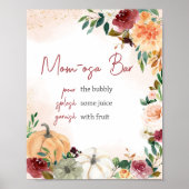 Burgundy Fall Floral Pumpkin Mama Osa Bar Poster (Vorne)