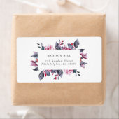Burgundy Fall Floral Wedding Address Label (Insitu)