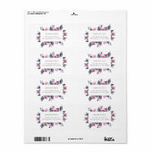 Burgundy Fall Floral Wedding Address Label (Vorne)