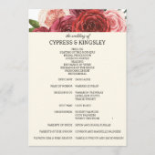 Burgundy Fall Floral Wedding Program Programm (Vorderseite)