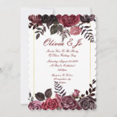 BURGUNDY FALL FLORAL WEDING INVITATION EINLADUNG (Vorderseite)