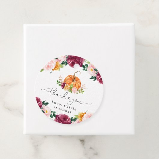 Burgundy Fall florale Little Kürbis vielen Dank Geschenkanhänger (Beispiel)