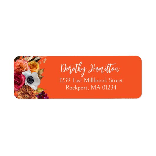 Burgundy Fall Flowers Elegant Script (Vorne)