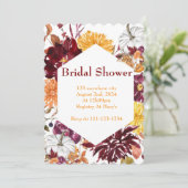 BURGUNDY FALL FOLIAGE BRIDAL SHOWER EINLADUNG (Stehend Vorderseite)