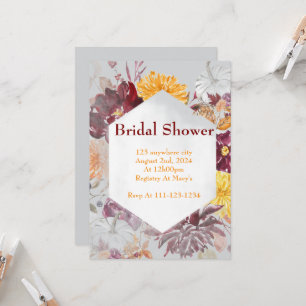 BURGUNDY FALL FOLIAGE BRIDAL SHOWER EINLADUNG