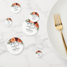 Burgundy Fall Garden Floral Wedding Konfetti