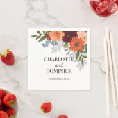 Burgundy Fall Garden Floral Wedding Serviette (Beispiel)