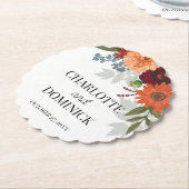 Burgundy Fall Garden Floral Wedding Untersetzer (angewinkelt)