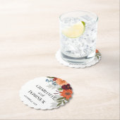 Burgundy Fall Garden Floral Wedding Untersetzer (Vor Ort)