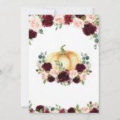 Burgundy Fall Pumpkin Baby Dusche Einladung (Rückseite)