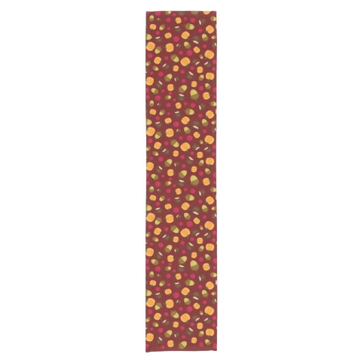 Burgundy Fall Pumpkin Red Berries Pattern Kurzer Tischläufer (Vorderseite)