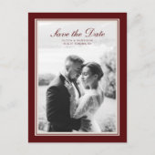 Burgundy Fall Save the Date Postcard Postkarte (Vorderseite)