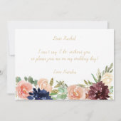 Burgundy Fall-Themed werden Sie meine Bridesmaid s Einladung (Rückseite)