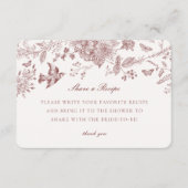 Burgundy Fall Toile De Jouy Beilage für Rezept Begleitkarte (Vorderseite)