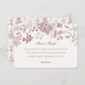 Burgundy Fall Toile De Jouy Beilage für Rezept Begleitkarte (Vorne/Hinten)