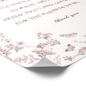 Burgundy Fall Toile De Jouy Beratung für Babydusch Poster (Ecke)