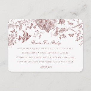 Burgundy Fall Toile De Jouy Bücher für Babybetten Begleitkarte