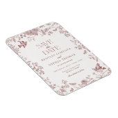 Burgundy Fall Toile De Jouy Floral Save the Date Magnet (Rechte Seite)