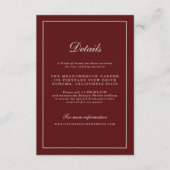 Burgundy Fall Wedding Details Enclosure Card Begleitkarte (Vorderseite)
