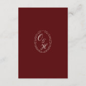 Burgundy Fall Wedding Details Enclosure Card Begleitkarte (Rückseite)