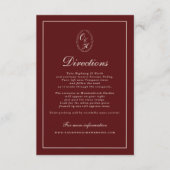 Burgundy Fall Wedding Directions Card Begleitkarte (Vorderseite)
