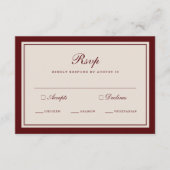 Burgundy Fall Wedding RSVP Card Begleitkarte (Vorderseite)