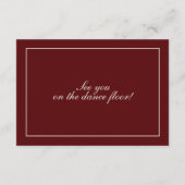 Burgundy Fall Wedding RSVP Card Begleitkarte (Rückseite)