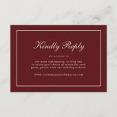 Burgundy Fall Wedding RSVP Online Enclosure Card Begleitkarte (Vorderseite)