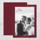 Burgundy Fall Wedding Save the Date Einladung (Vorne/Hinten)