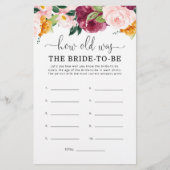 Burgundy Fall Wie alt war die Braut zu sein (Vorderseite)