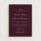 Burgundy Fall Winter Elegante Hochzeit Einladung