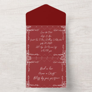 Burgundy-Farbkarte All In One Einladung