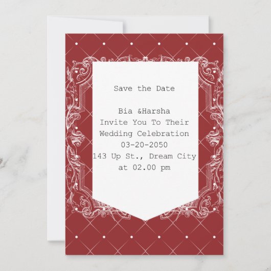Burgundy-Farbkarte Einladung (Vorderseite)