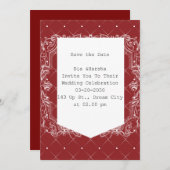 Burgundy-Farbkarte Einladung (Vorne/Hinten)