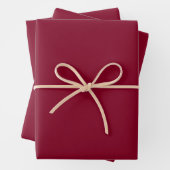 Burgundy Festive Christmas Solid Color Geschenkpapier Set (Beispiel)