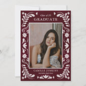 Burgundy Fiesta Photo Grad Announcement 2026 Ankündigung (Vorderseite)