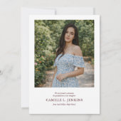 Burgundy Fiesta Photo Grad Announcement 2026 Ankündigung (Rückseite)