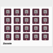 Burgundy Firmenname qr Codeinstagramm Quadratischer Aufkleber (Blatt)